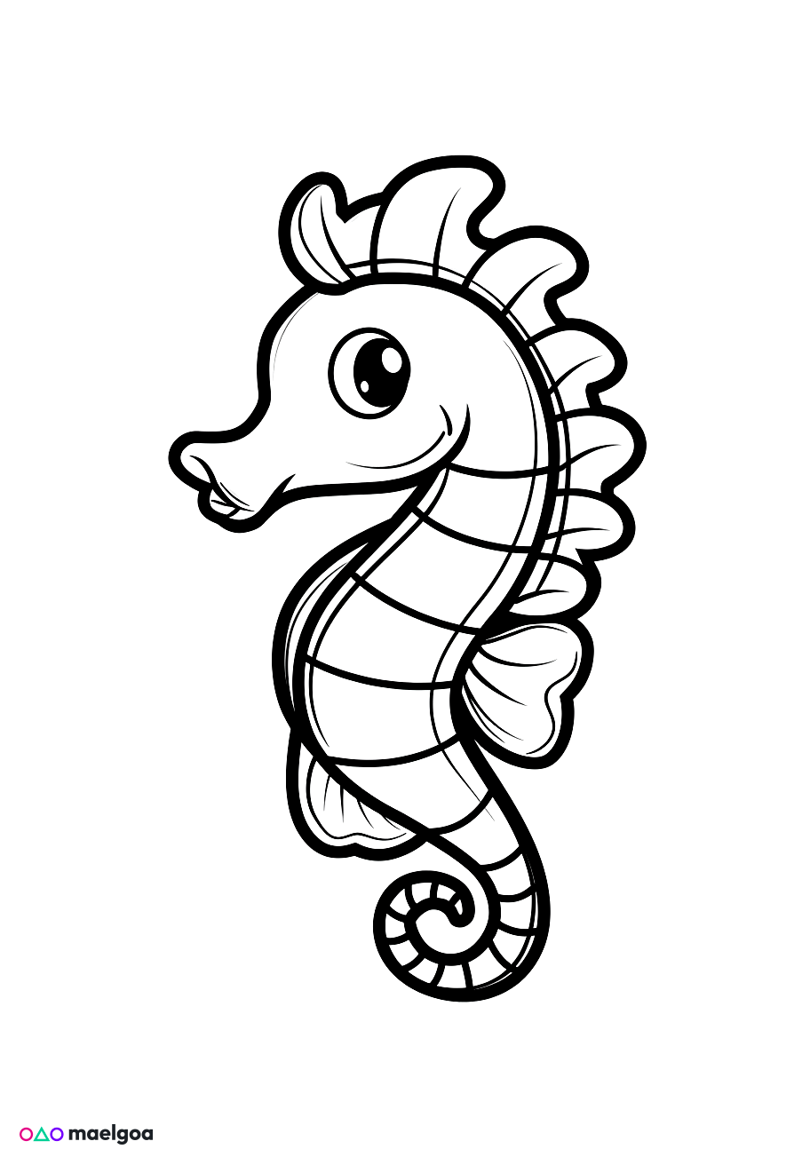 Image gratuite Coloriage hippocampe 3