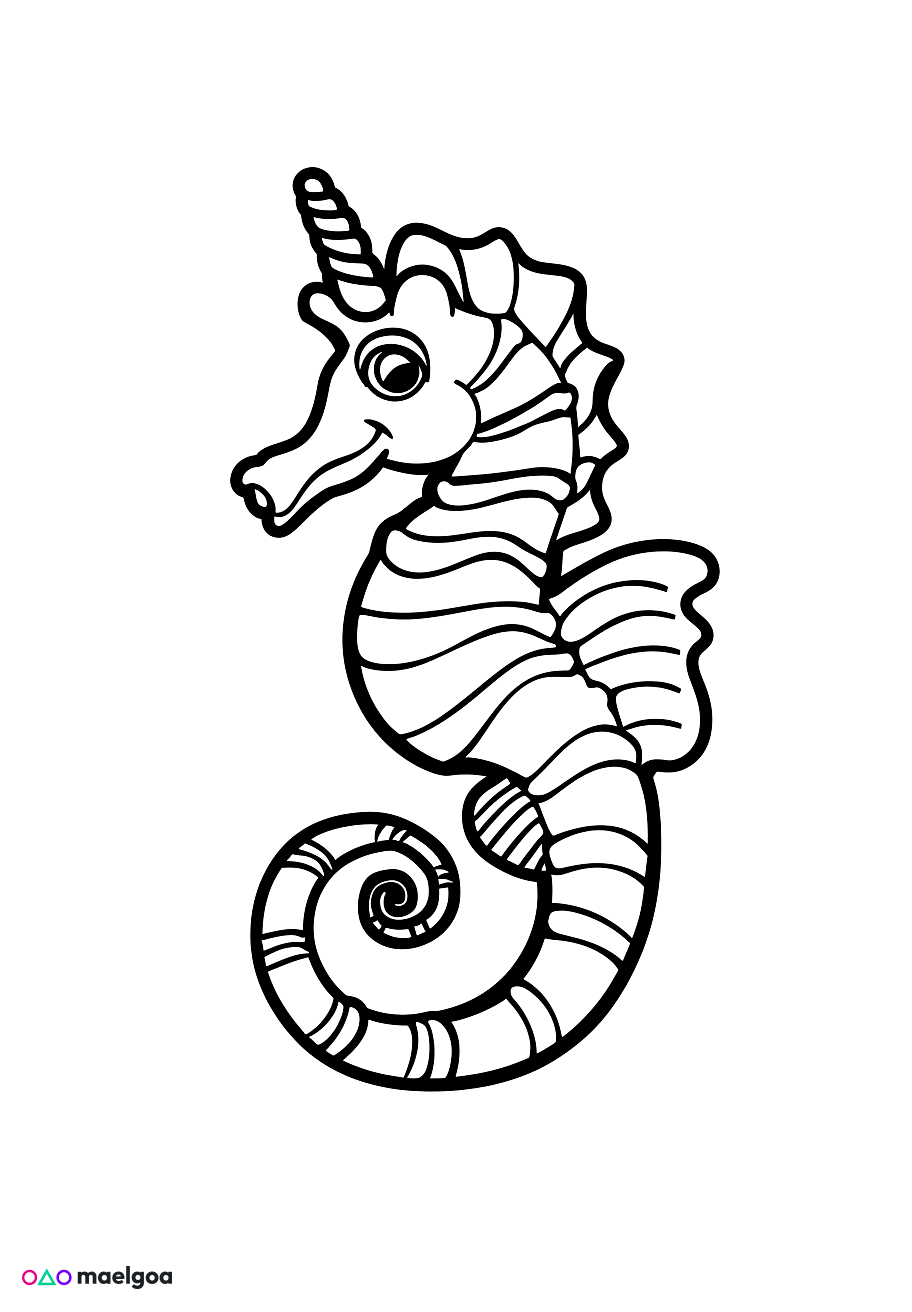 Image gratuite Coloriage hippocampe 4