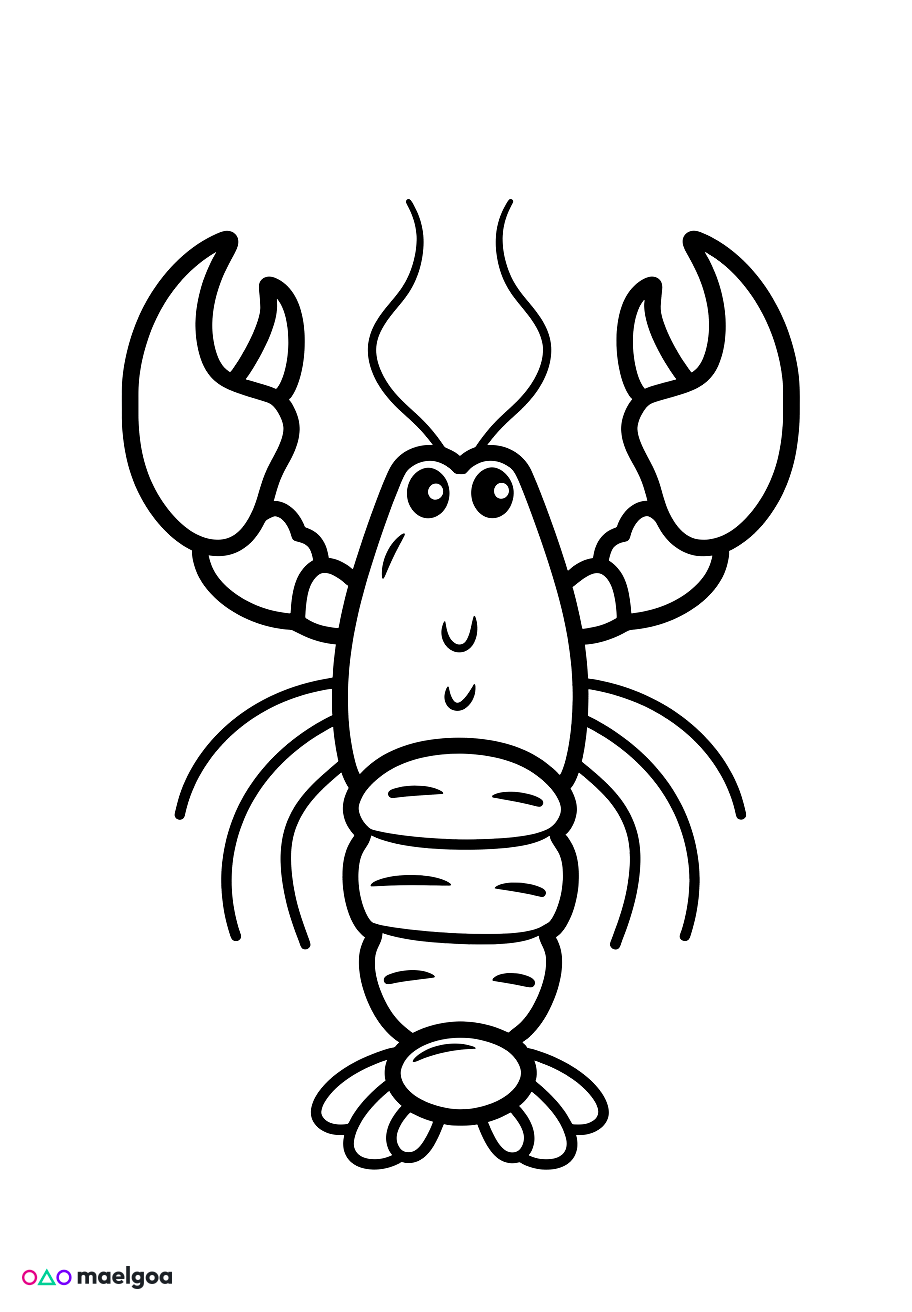Image gratuite Coloriage homard 1