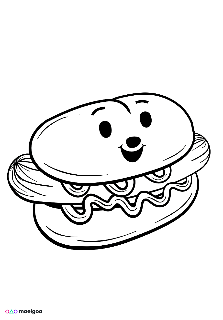 Image gratuite Coloriage hot-dog 1