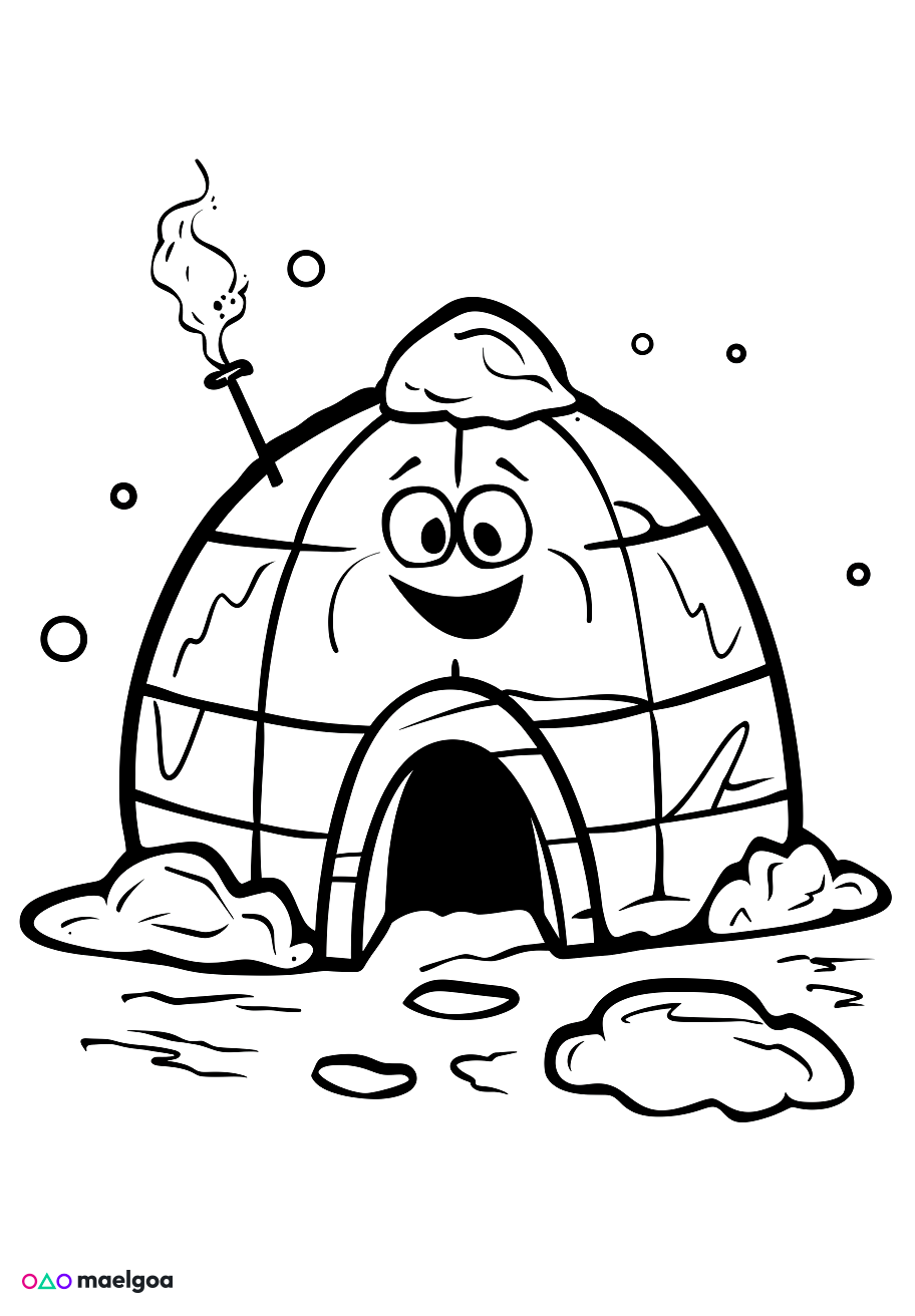 Image gratuite Coloriage igloo 1