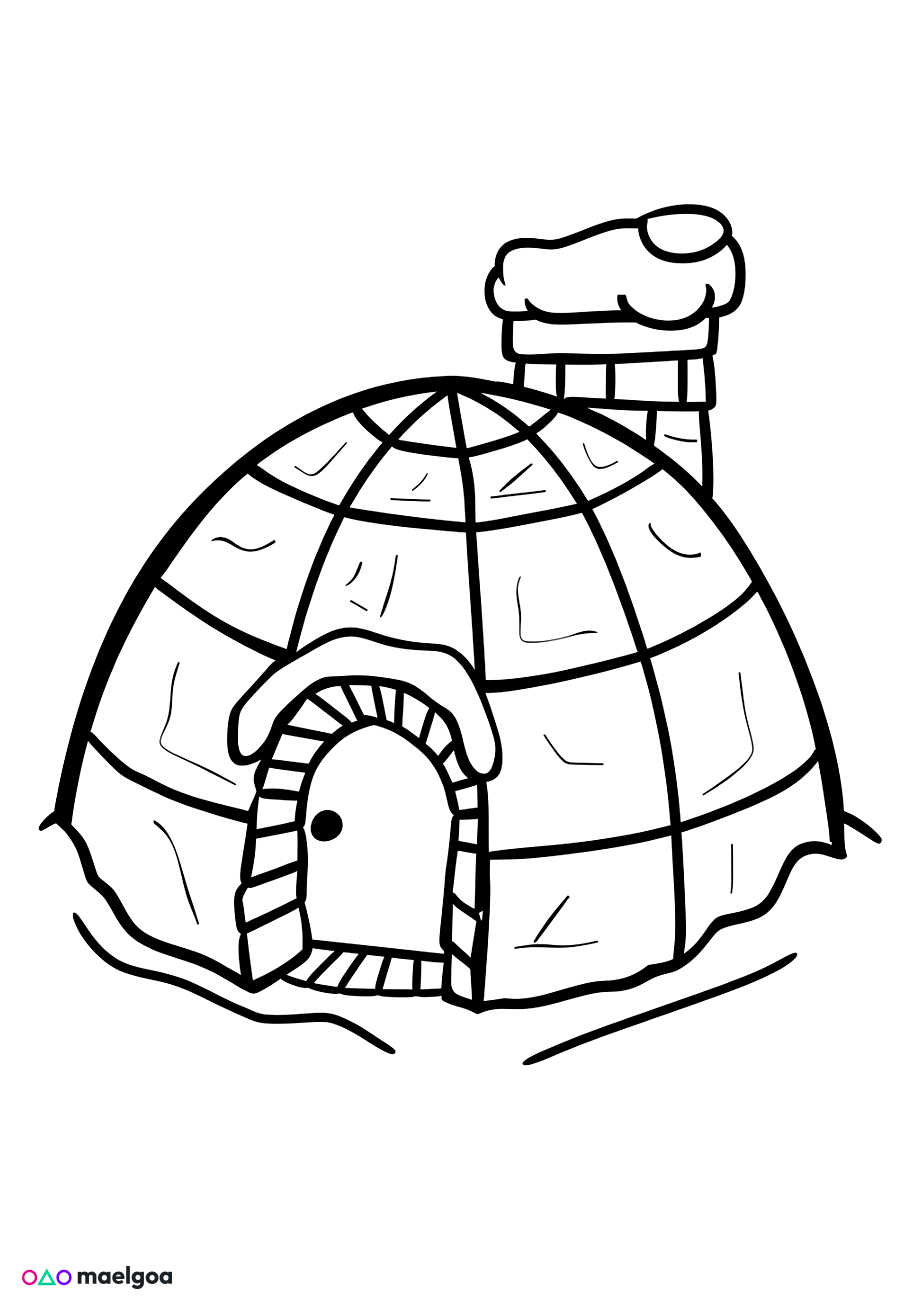 Image gratuite Coloriage igloo 2