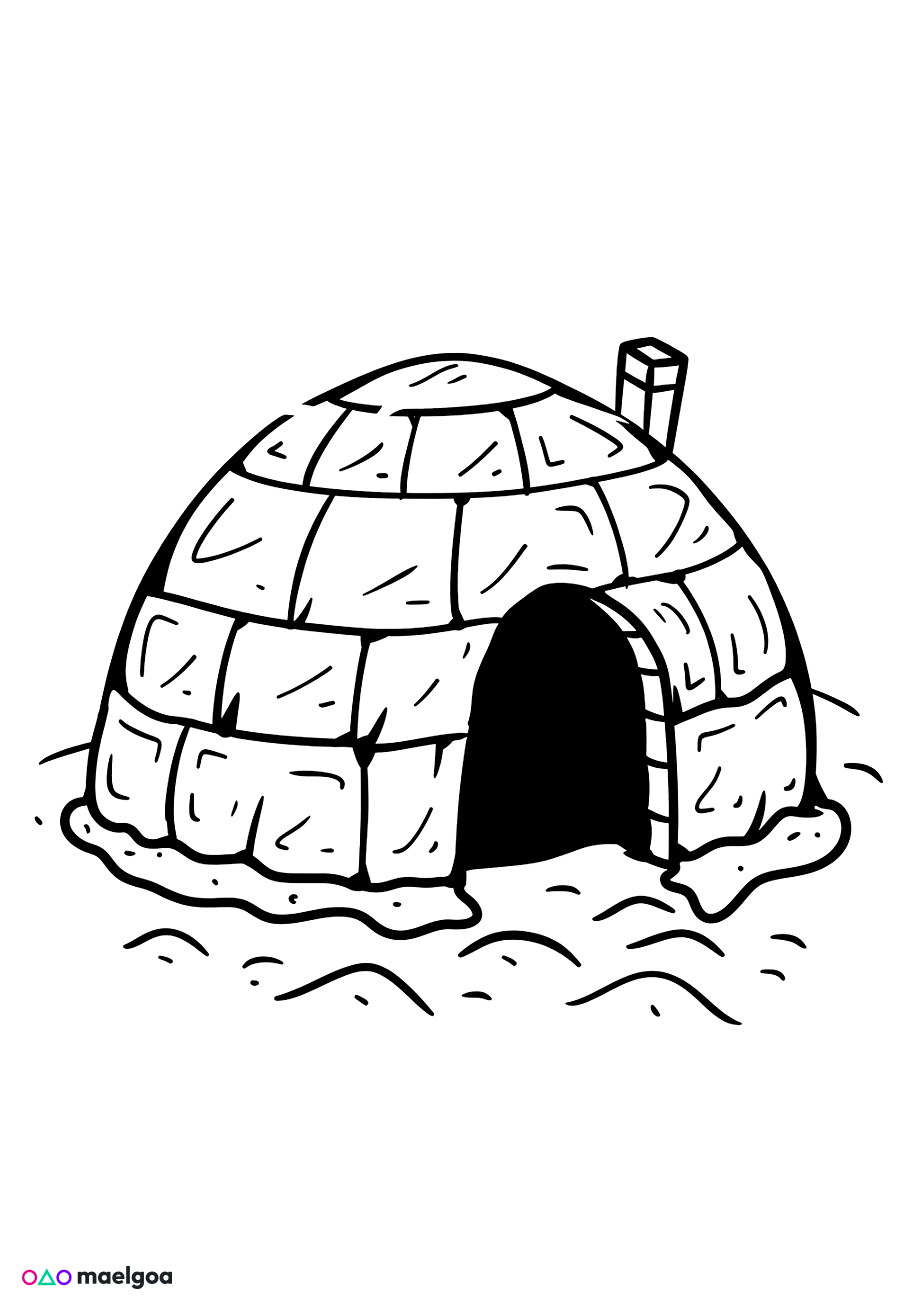 Image gratuite Coloriage igloo 3