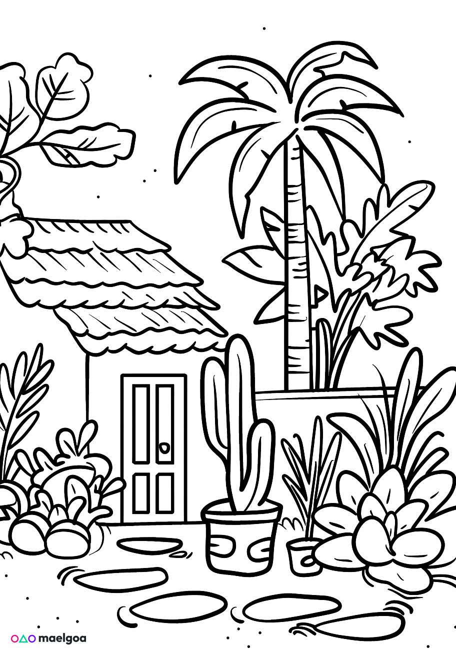 Image gratuite Coloriage jardin 1