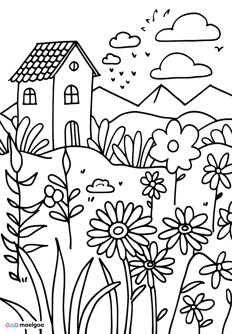 Image gratuite Coloriage jardin 2