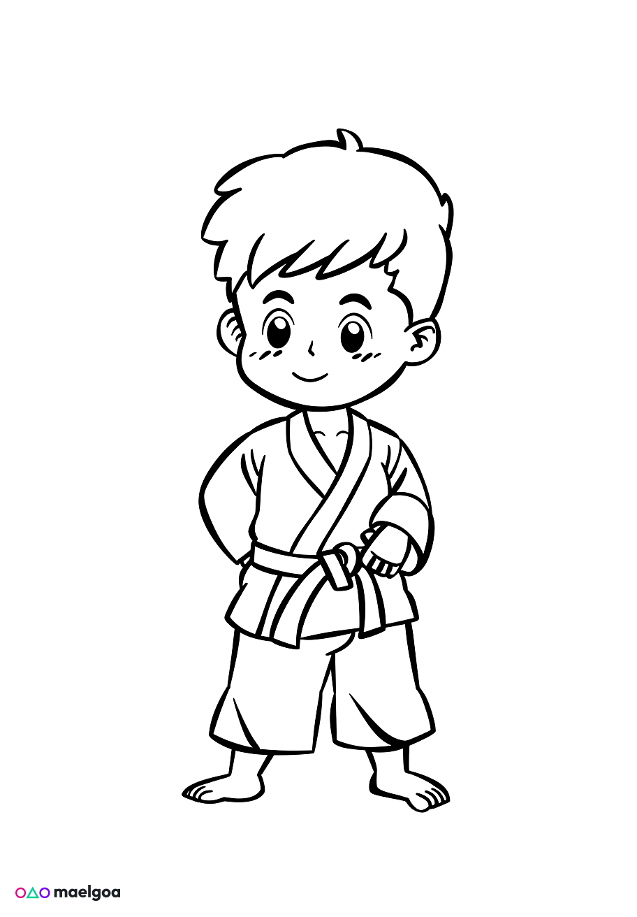 Image gratuite Coloriage judo 1
