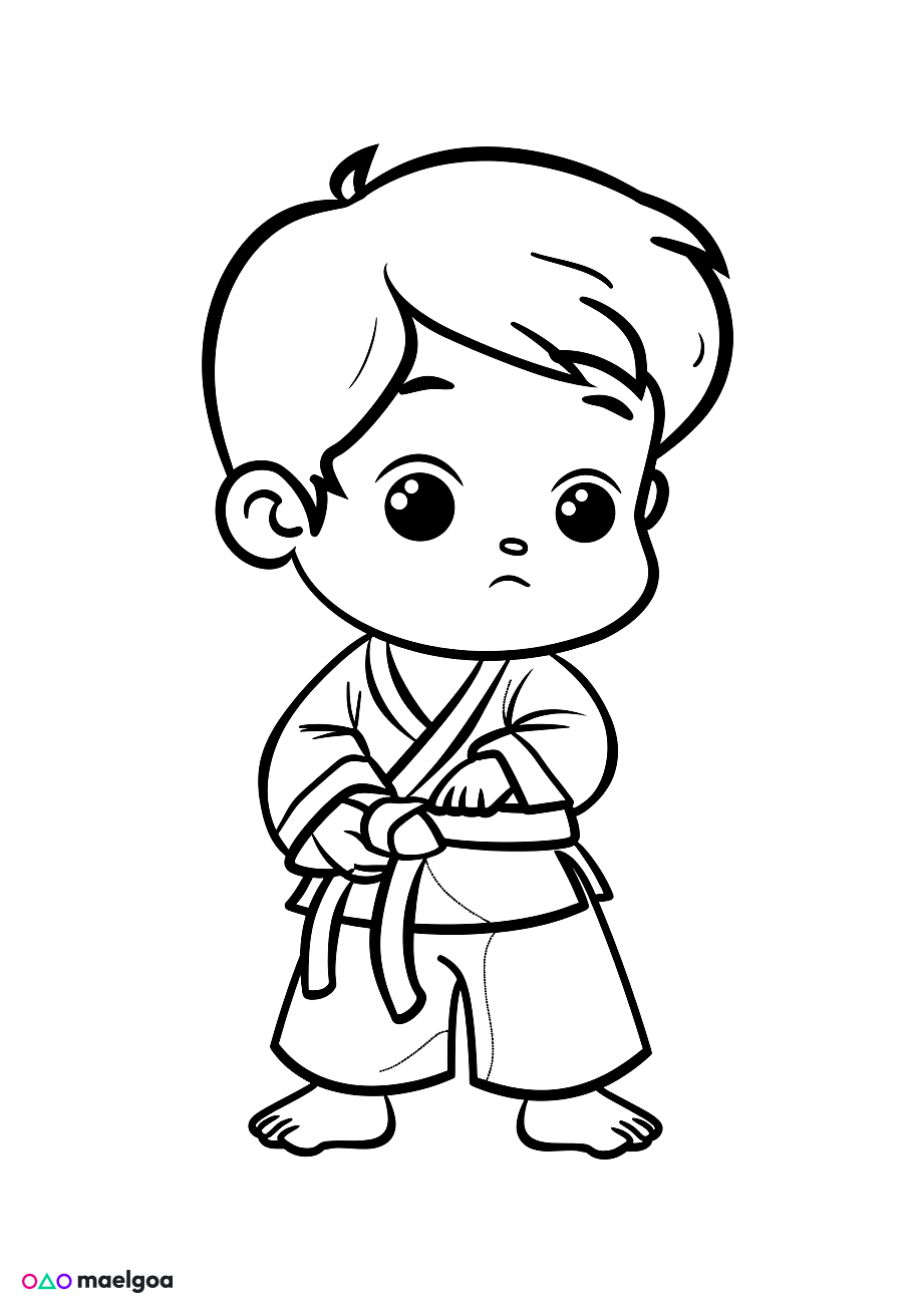 Image gratuite Coloriage judo 2