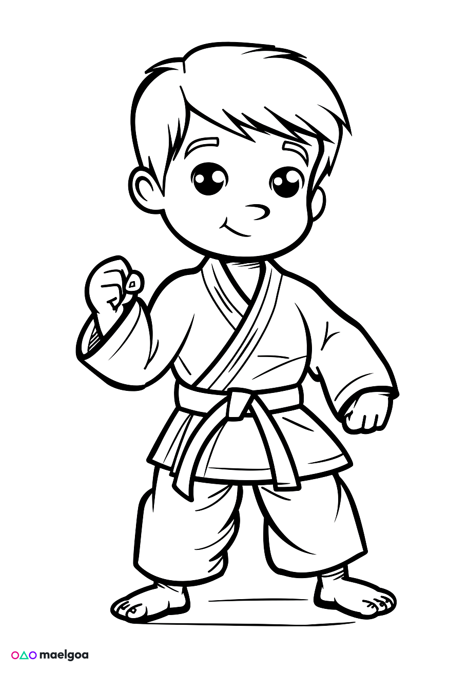 Image gratuite Coloriage judo 3