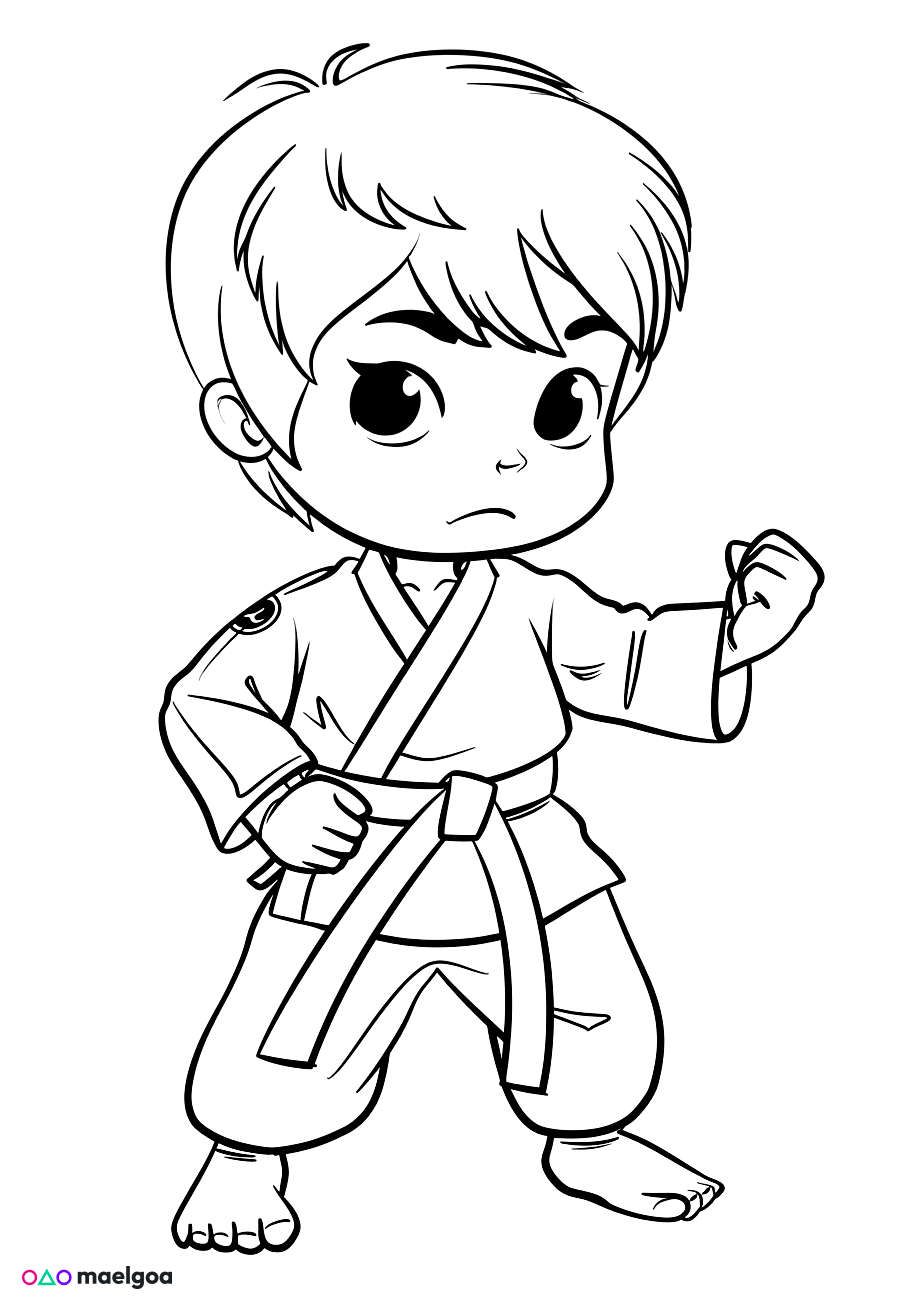 Image gratuite Coloriage judo 4
