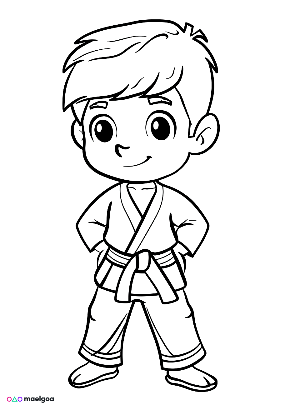 Image gratuite Coloriage judo 6