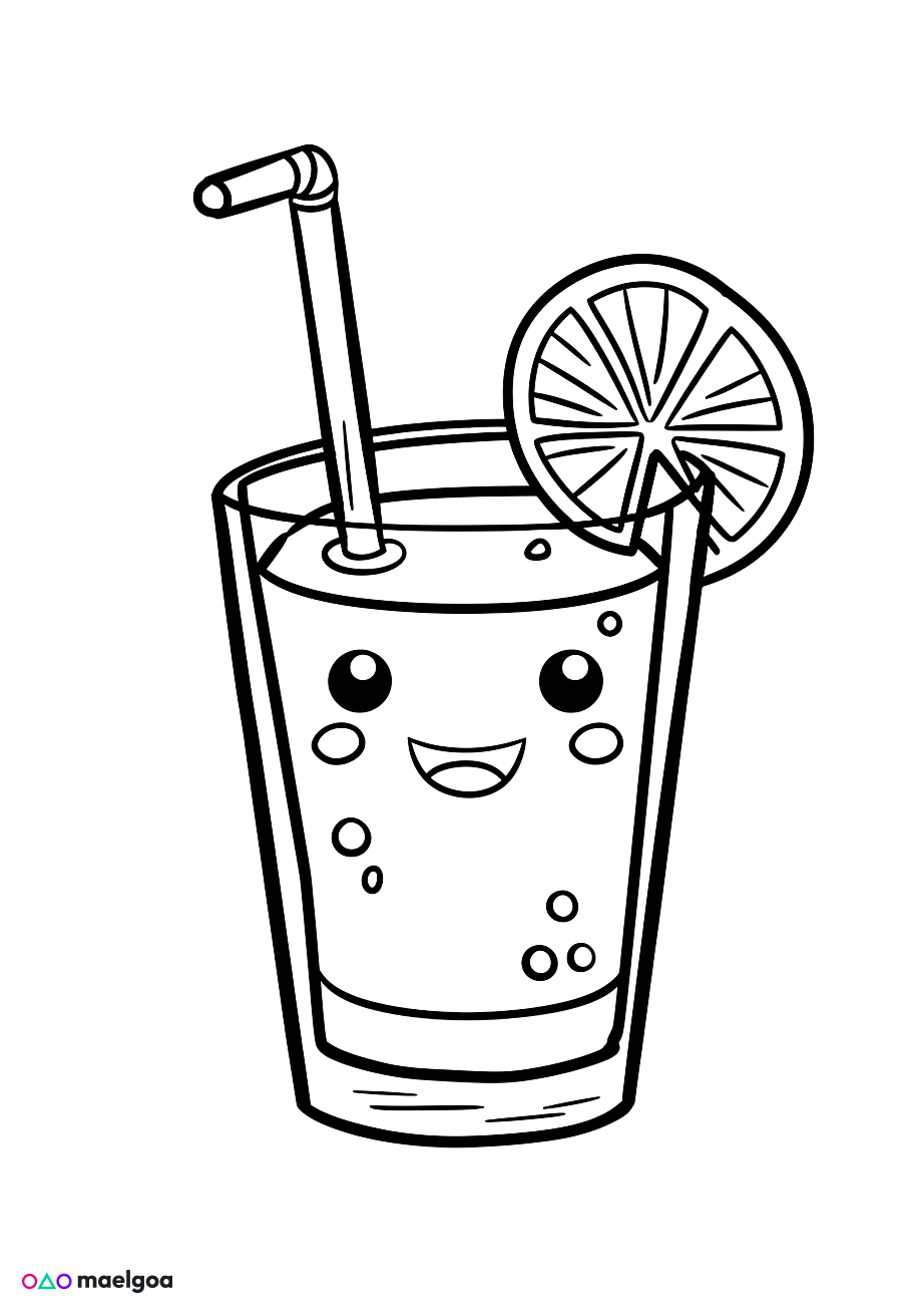 Image gratuite Coloriage jus de fruit 1