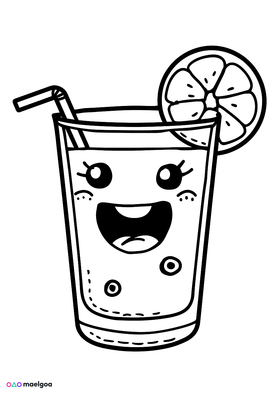 Image gratuite Coloriage jus de fruit 4