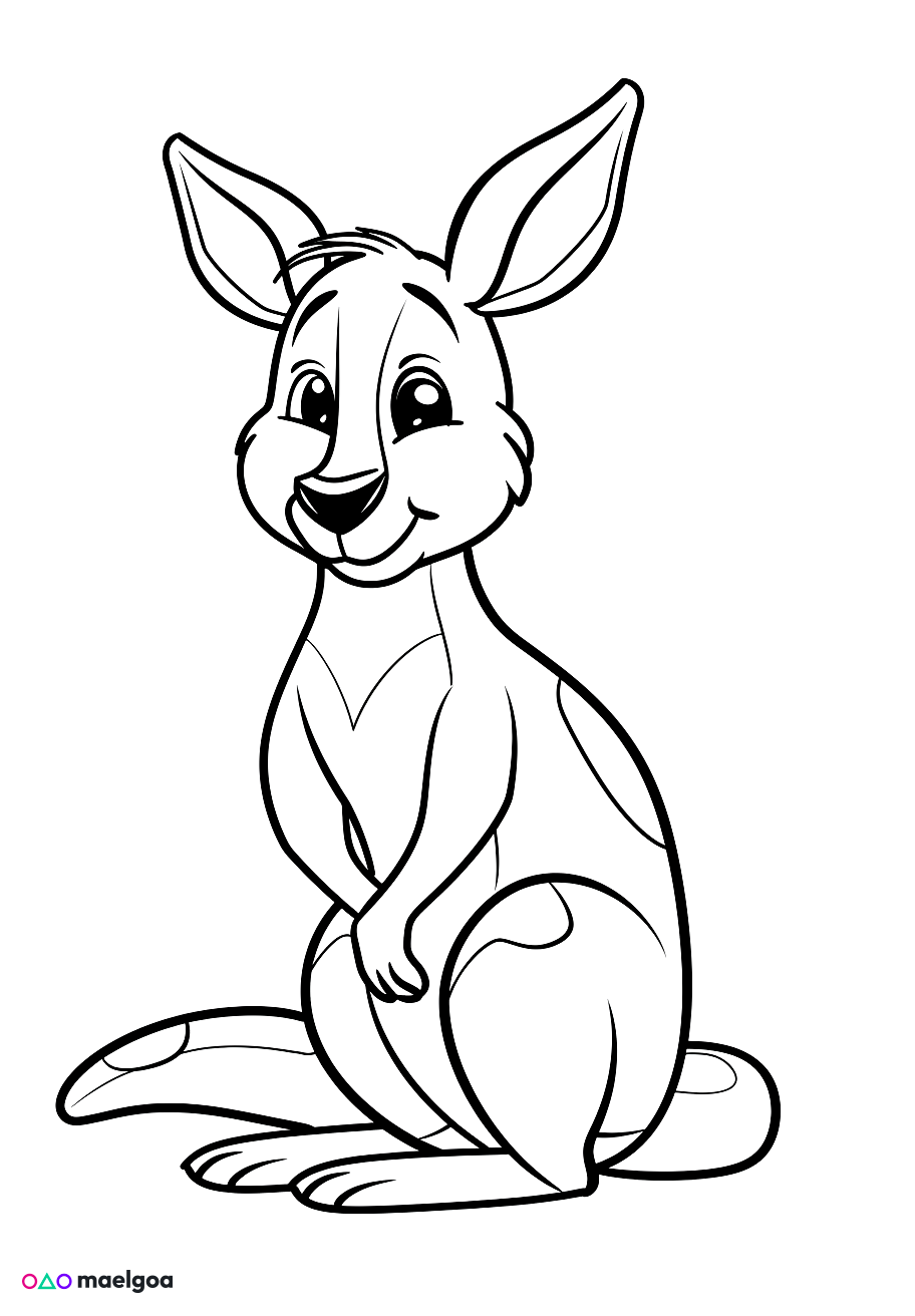 Image gratuite Coloriage kangourou 1