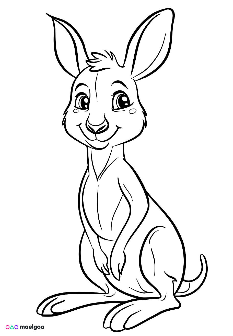 Image gratuite Coloriage kangourou 2