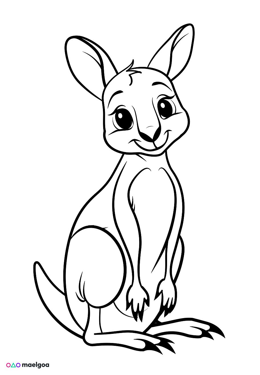 Image gratuite Coloriage kangourou 3
