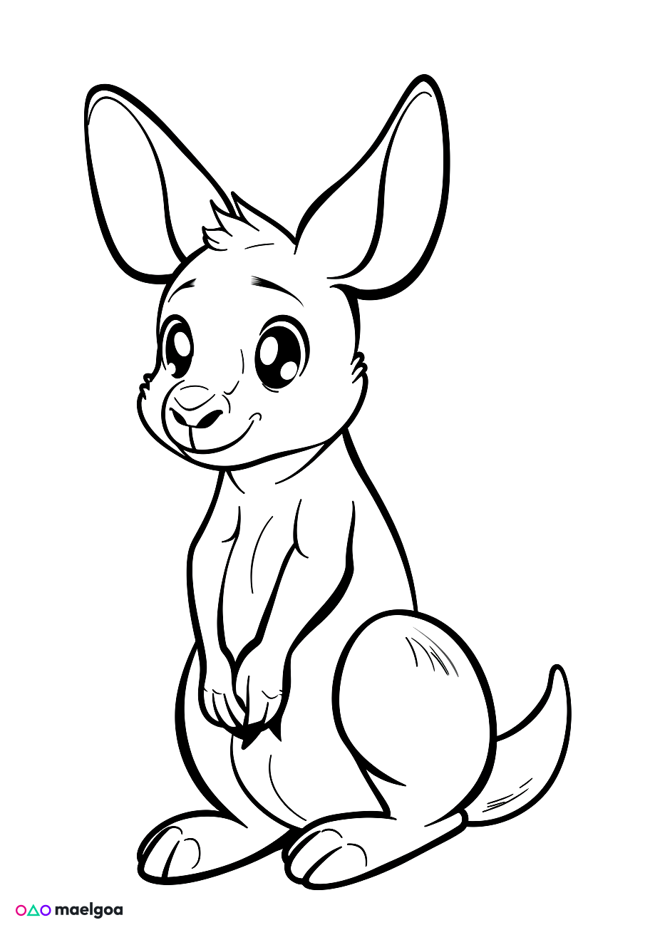 Image gratuite Coloriage kangourou 4