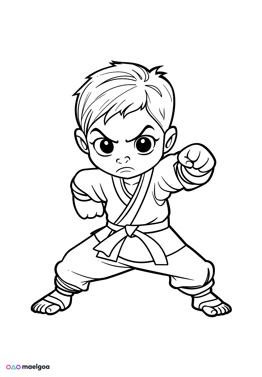 Image gratuite Coloriage karaté 1