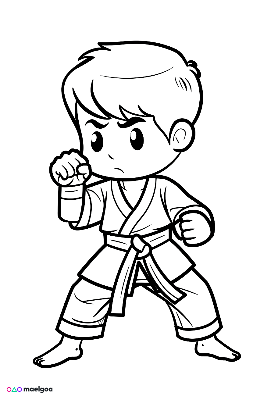 Image gratuite Coloriage karaté 2