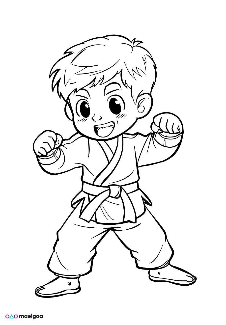 Image gratuite Coloriage karaté 4