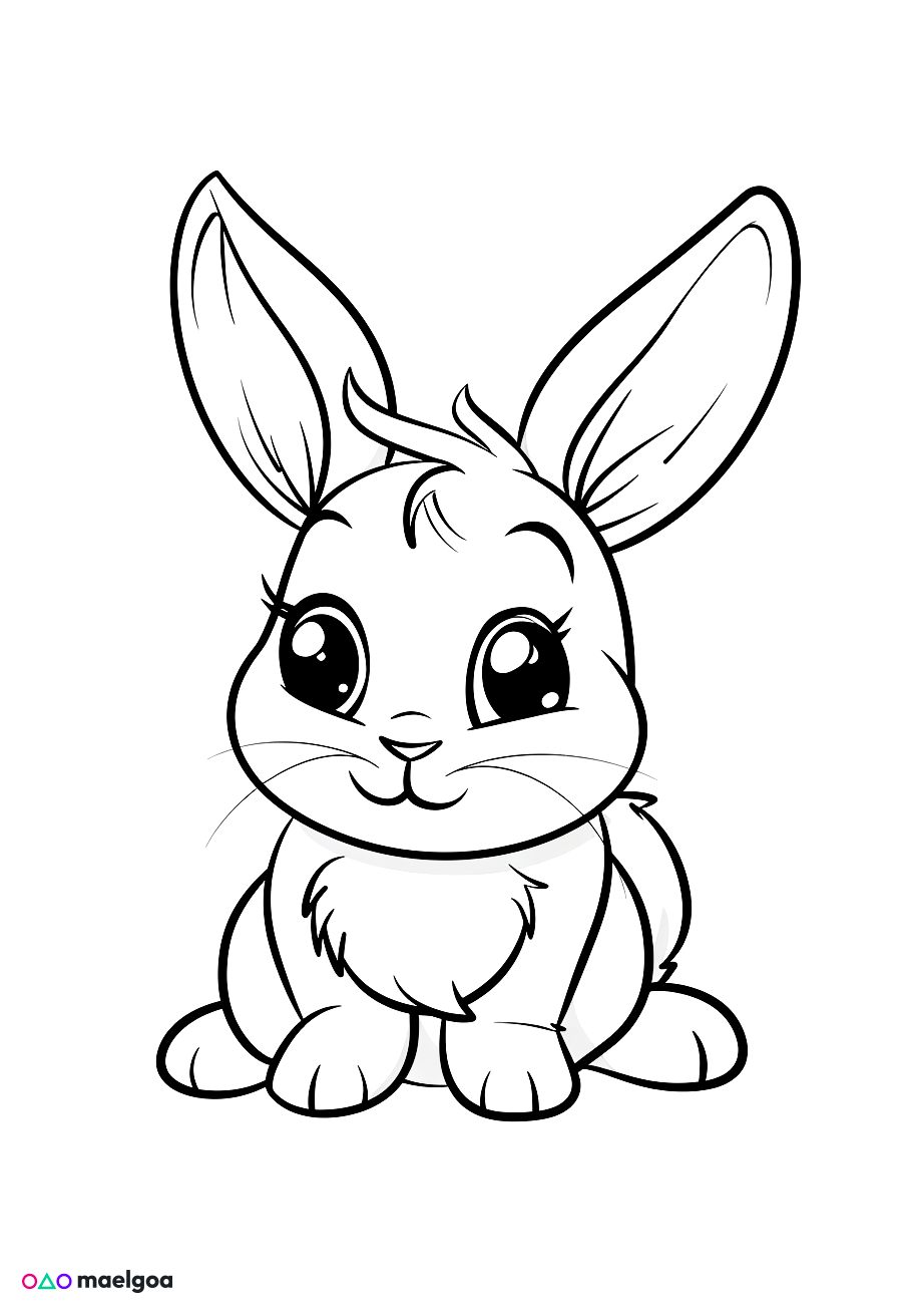 Image gratuite Coloriage lapin mignon 1