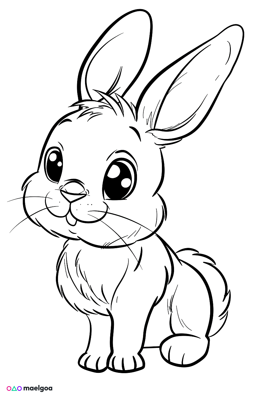 Image gratuite Coloriage lapin mignon 2