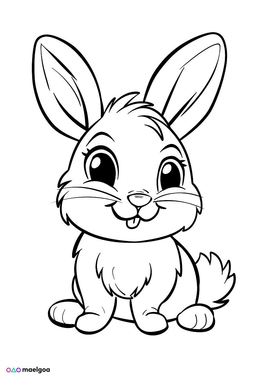 Image gratuite Coloriage lapin mignon 3