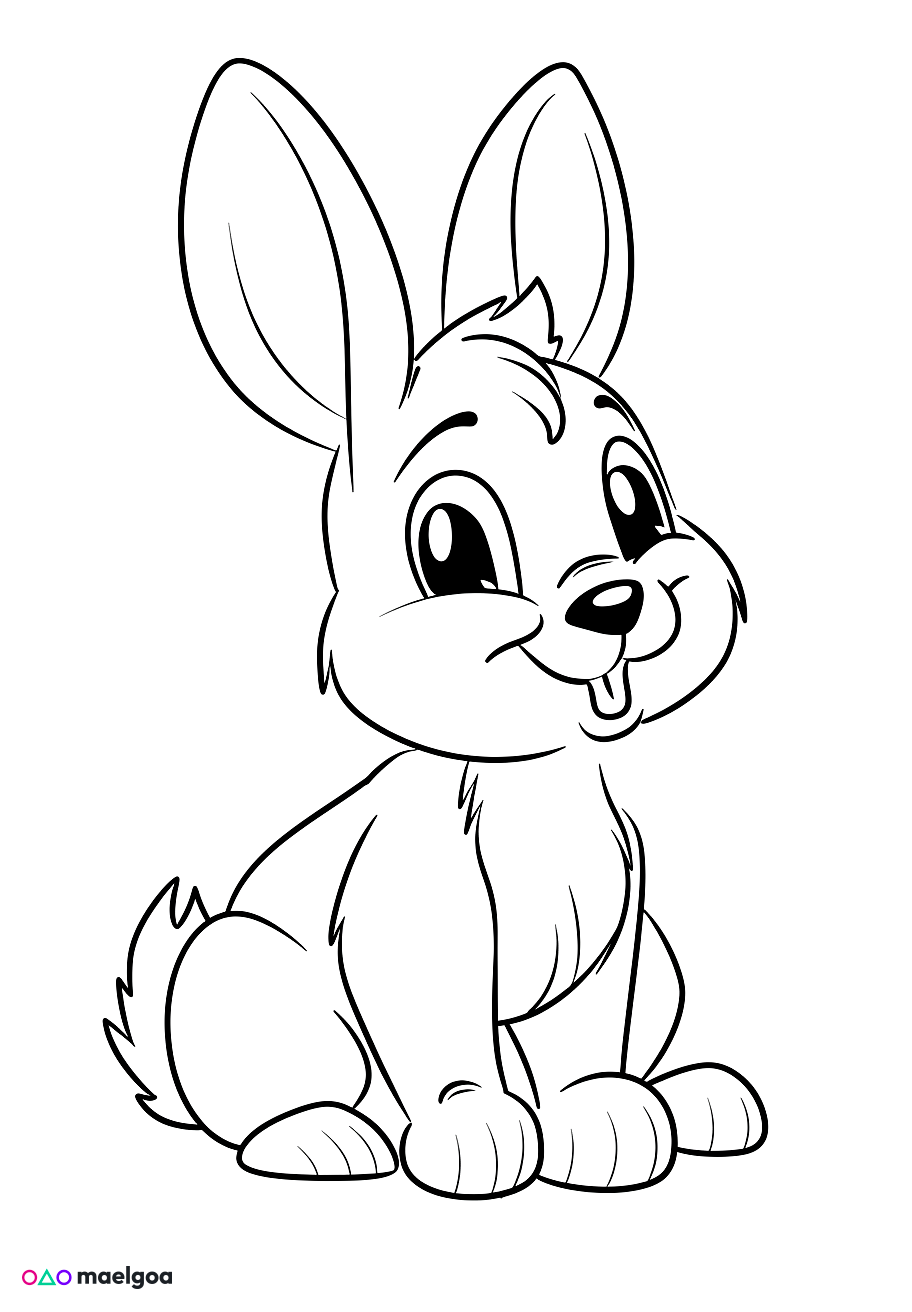Image gratuite Coloriage lapin mignon 4