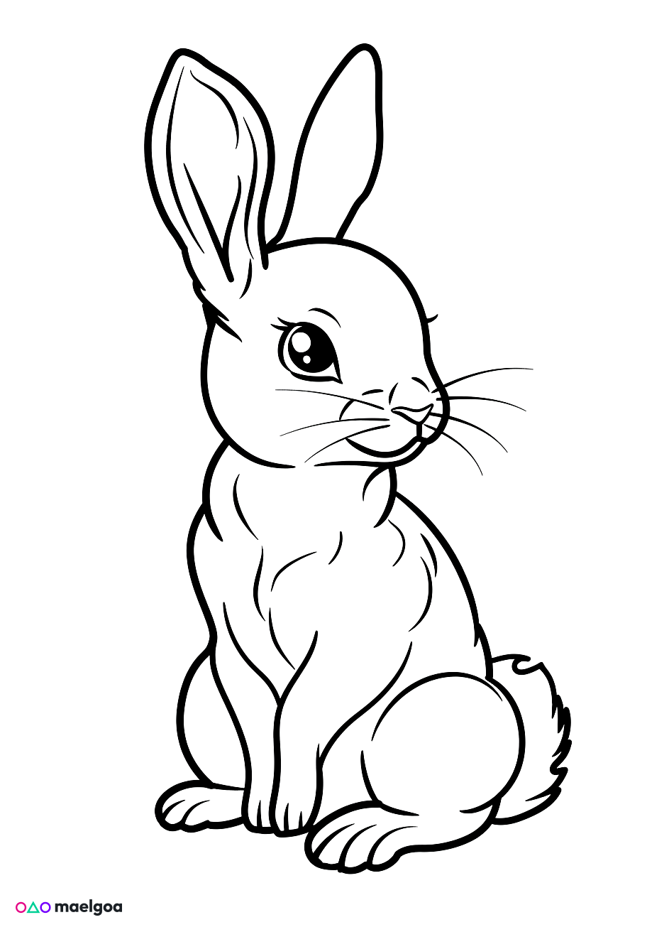 Image gratuite Coloriage lapin mignon 6