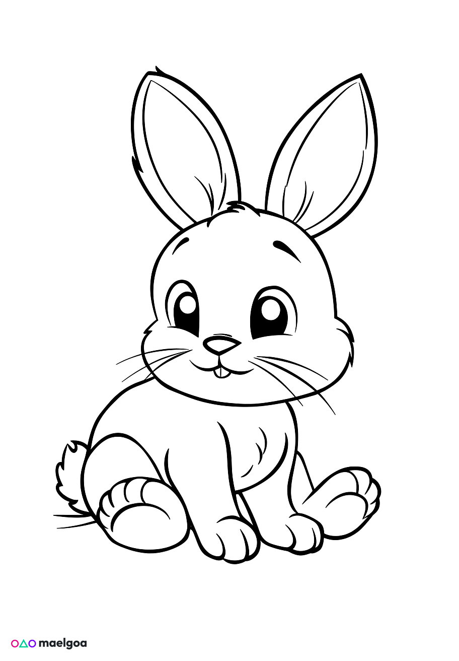 Image gratuite Coloriage lapin mignon 7