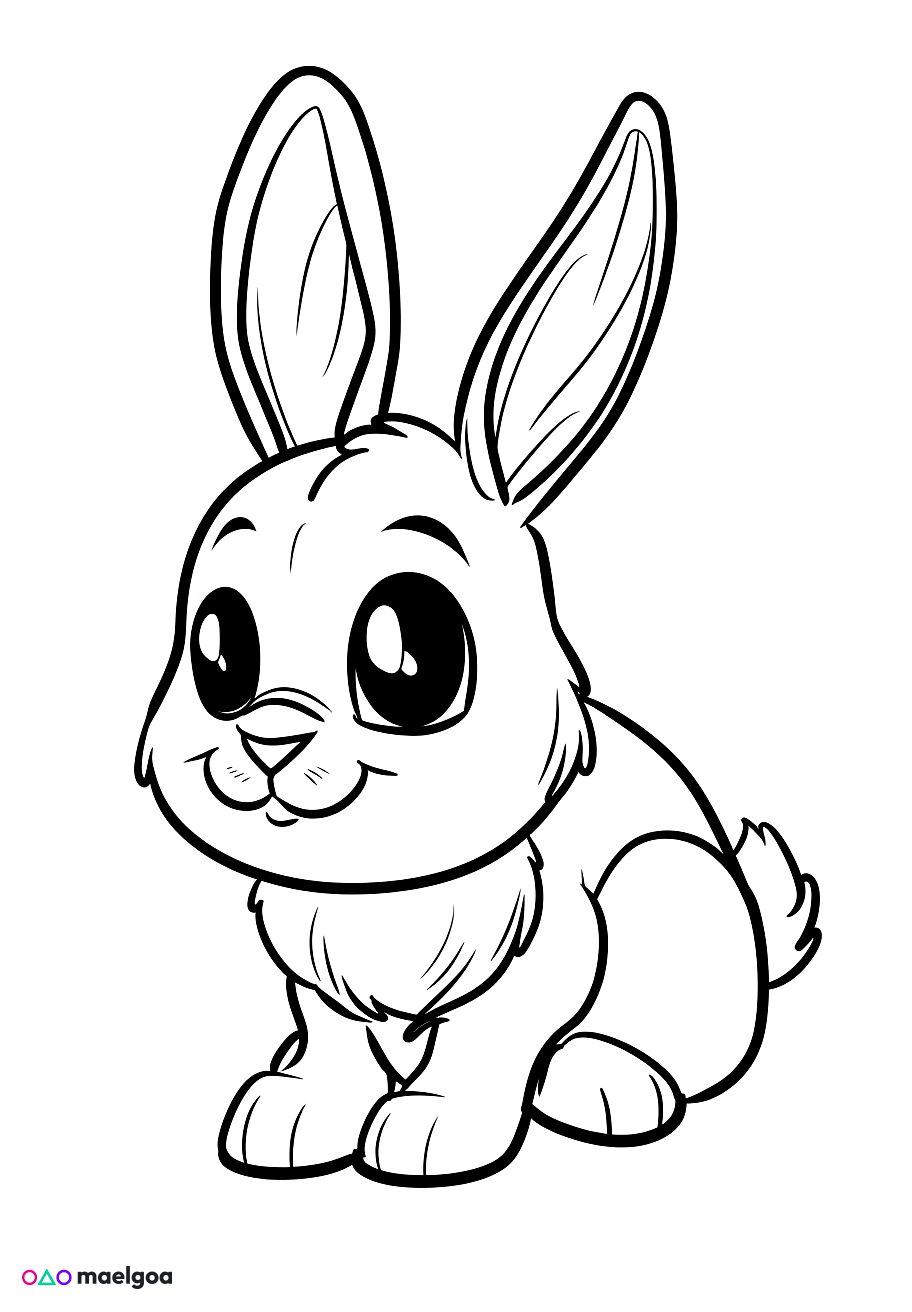 Image gratuite Coloriage lapin mignon 8