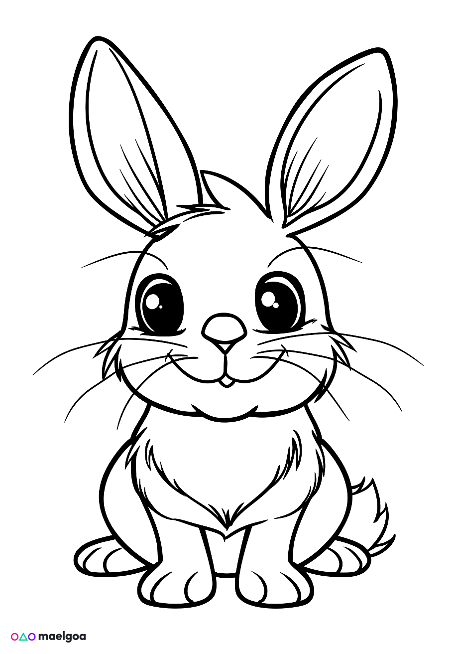 Image gratuite Coloriage lapin mignon 9