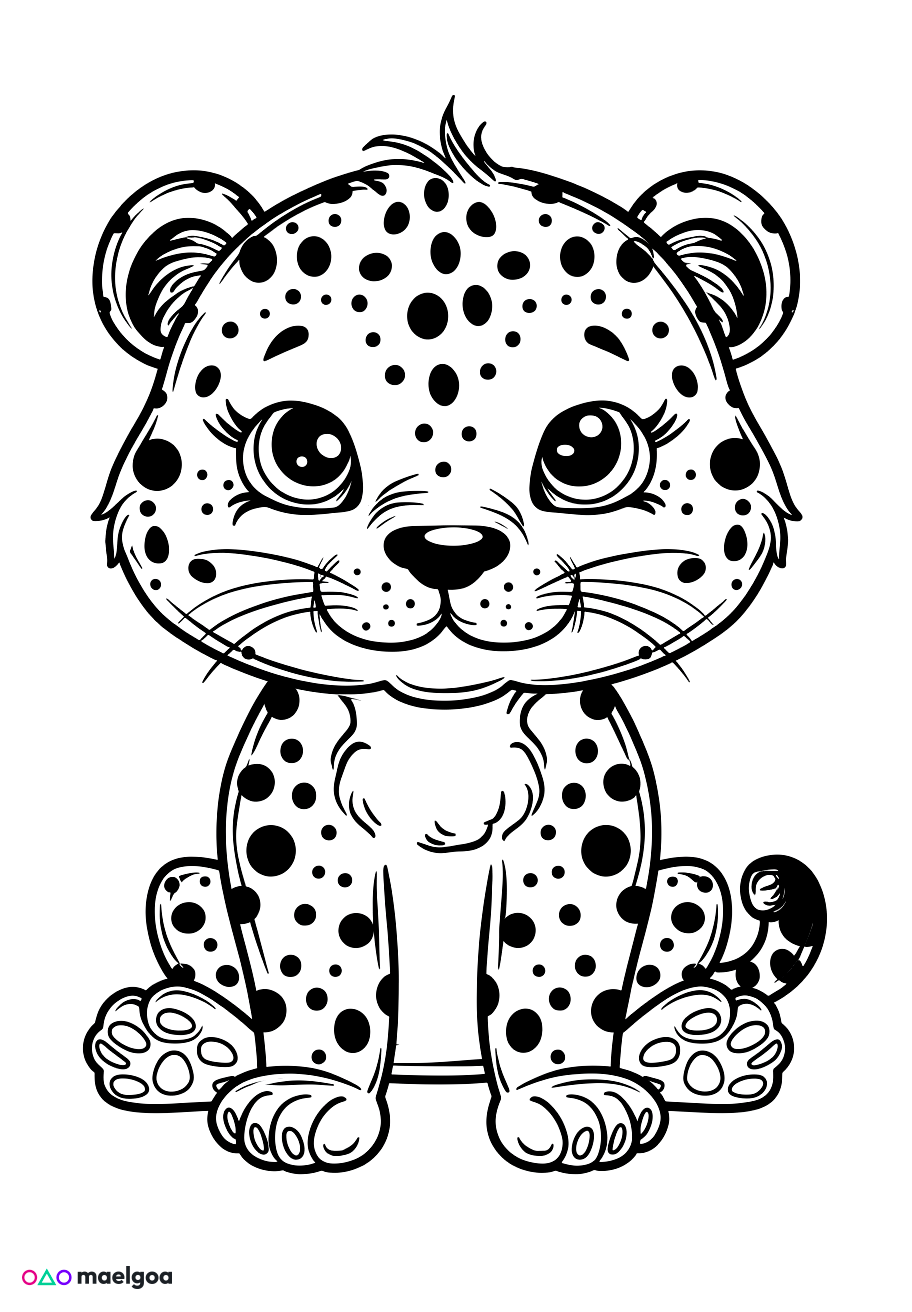 Image gratuite Coloriage léopard 1