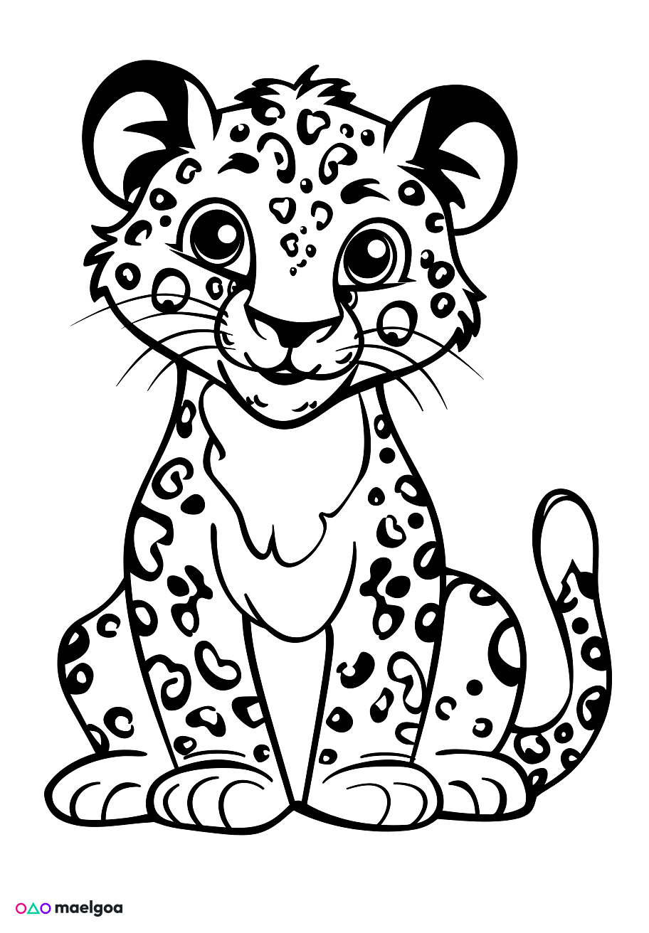 Image gratuite Coloriage léopard 2