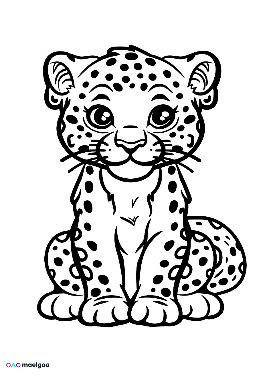 Image gratuite Coloriage léopard 3