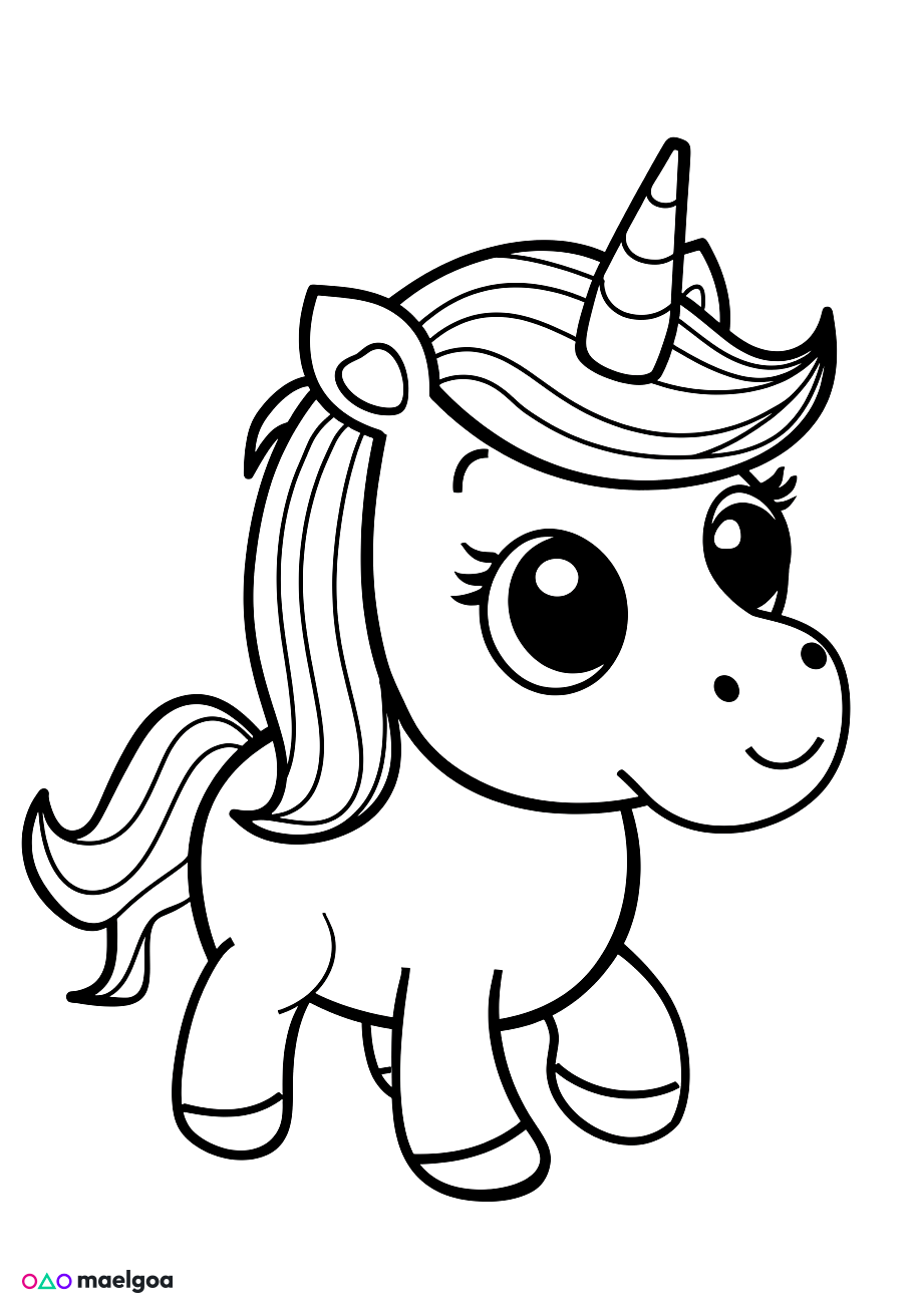 Image gratuite Coloriage licorne mignonne 5