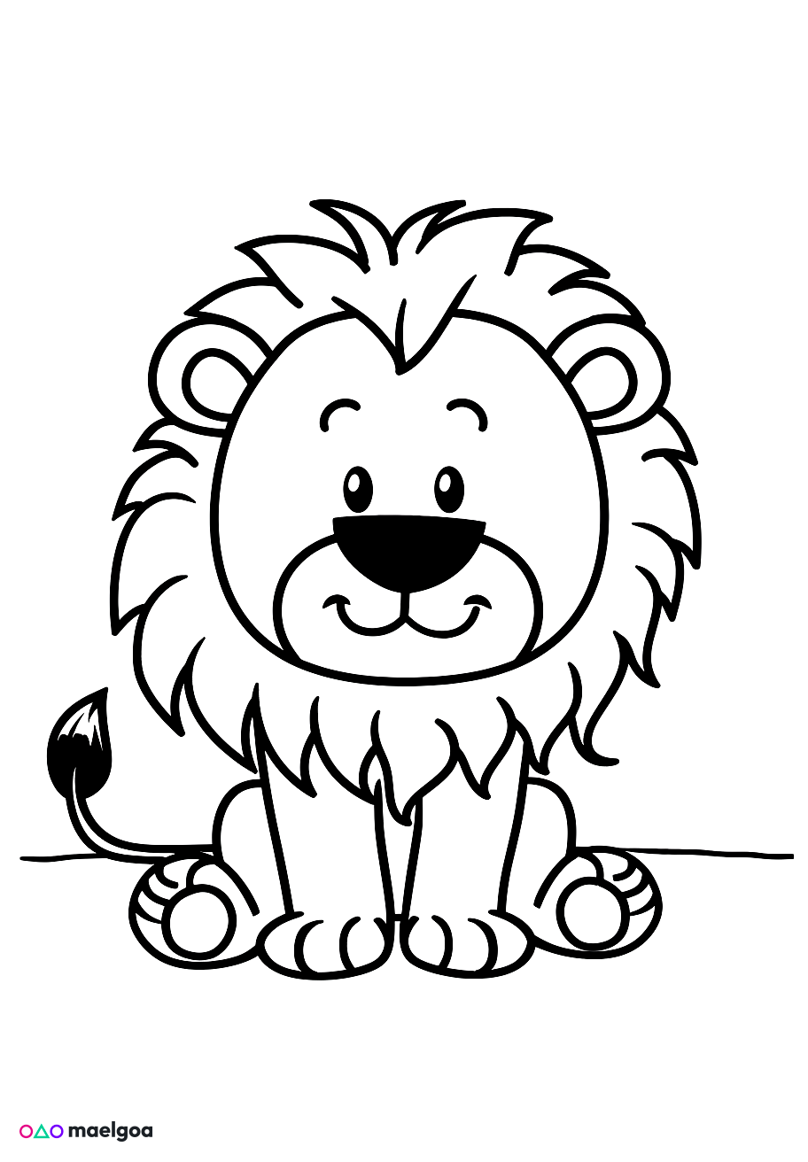 Image gratuite Coloriage lion mignon 4