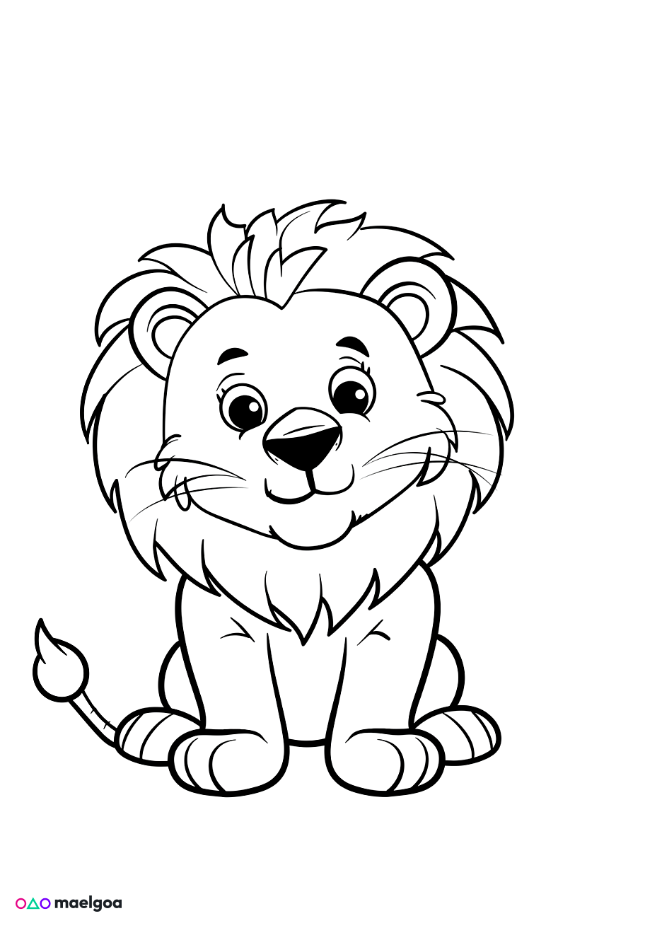 Image gratuite Coloriage lion mignon 6