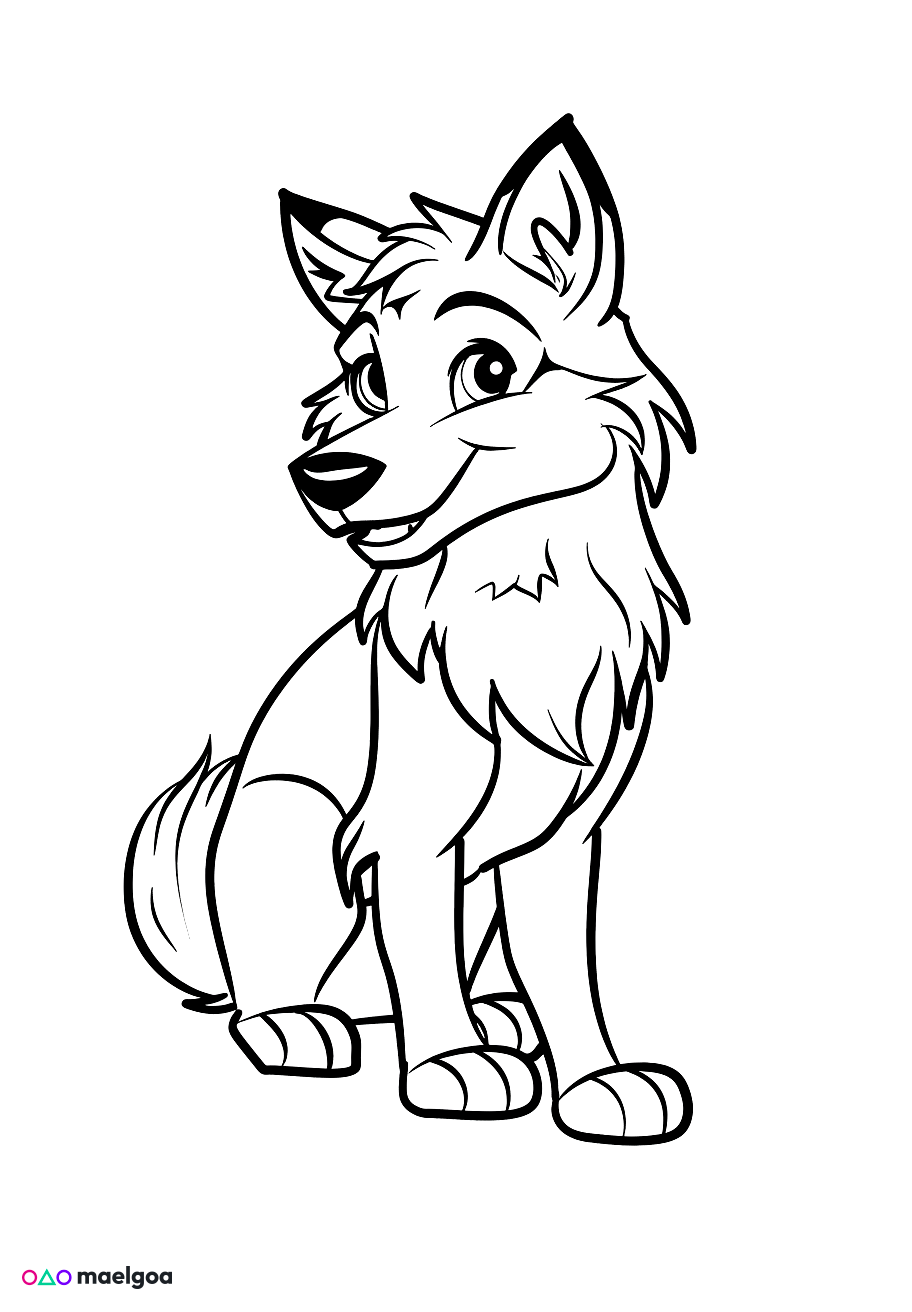 Image gratuite Coloriage loup 2