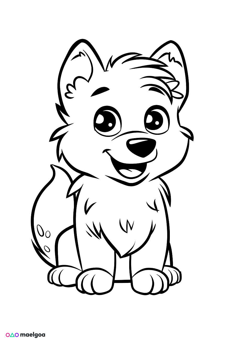 Image gratuite Coloriage loup 3