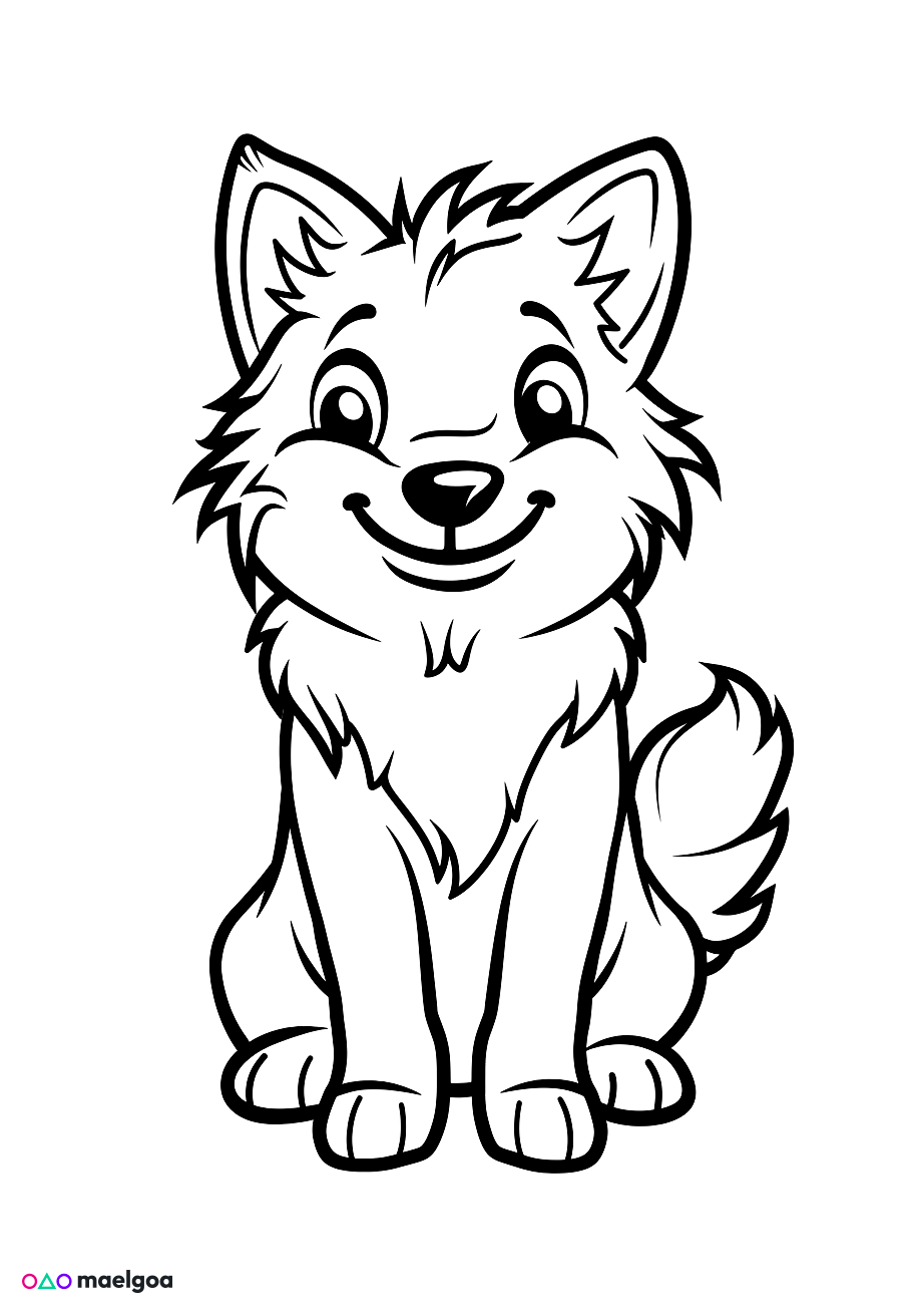 Image gratuite Coloriage loup 4