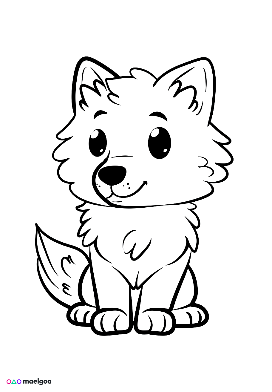 Image gratuite Coloriage loup 5