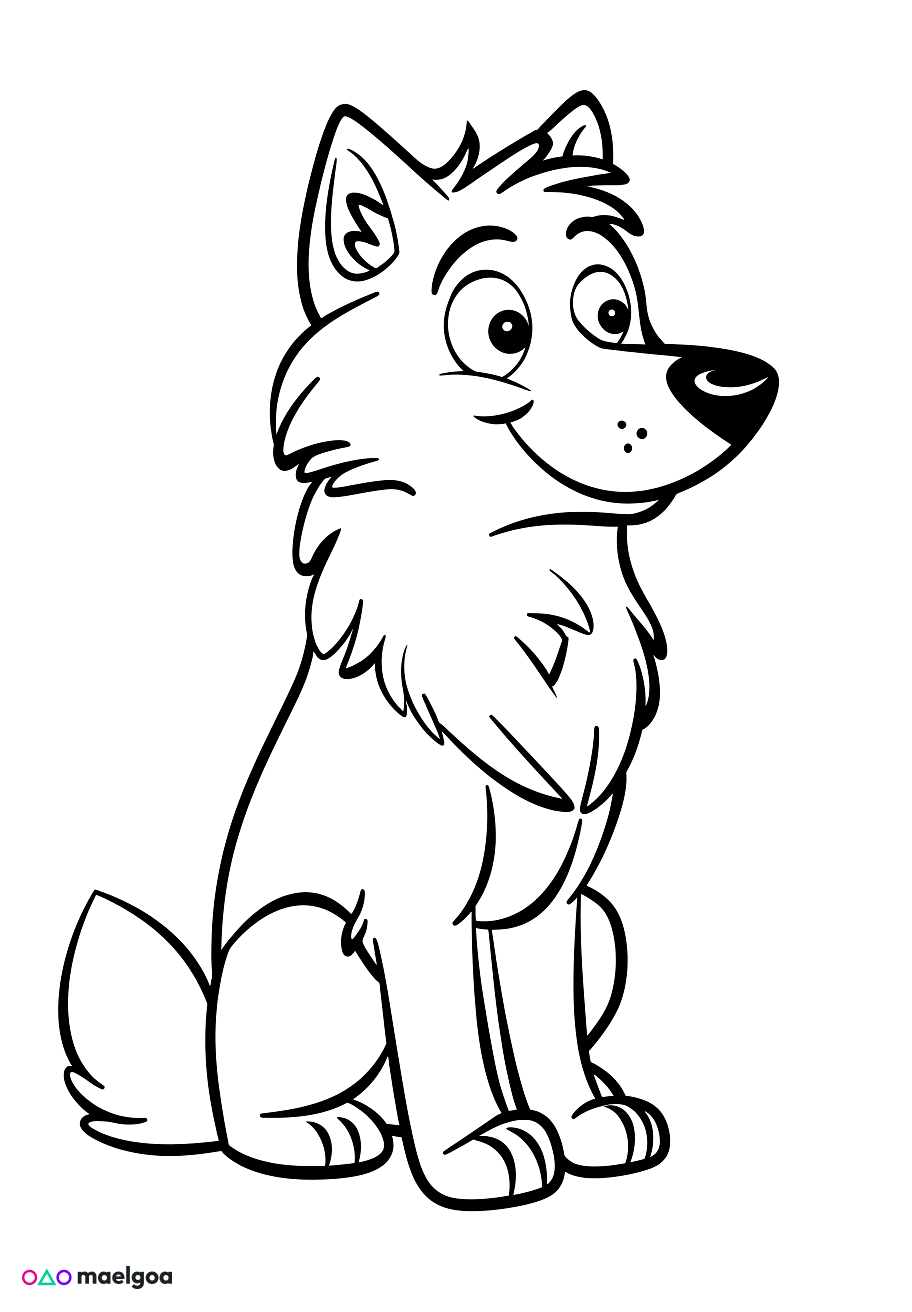 Image gratuite Coloriage loup 6