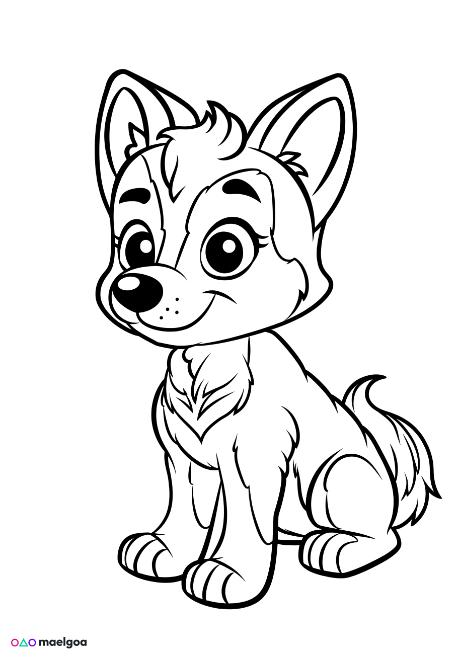 Image gratuite Coloriage loup 7