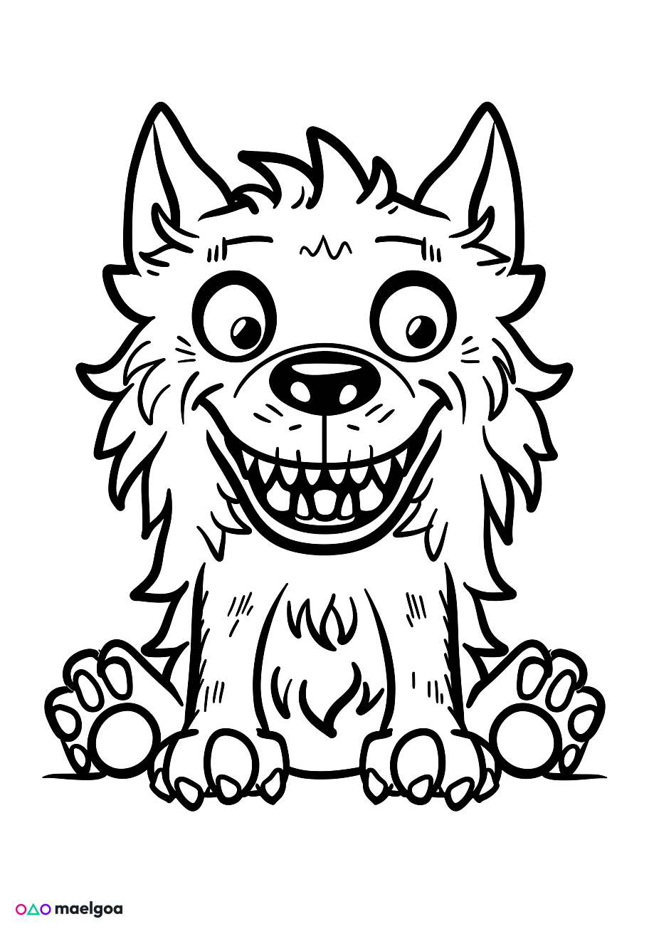 Image gratuite Coloriage loup-garou 1