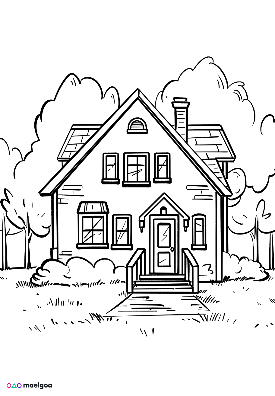 Image gratuite Coloriage maison 1