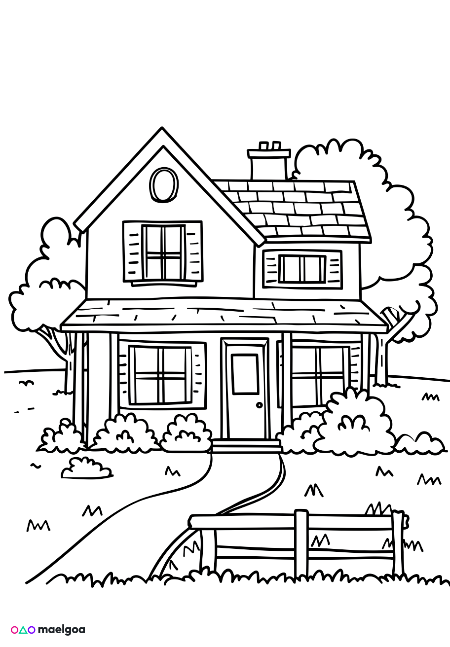 Image gratuite Coloriage maison 3