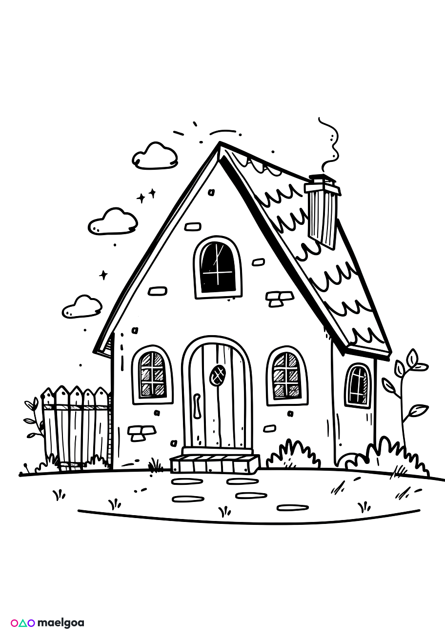 Image gratuite Coloriage maison 6