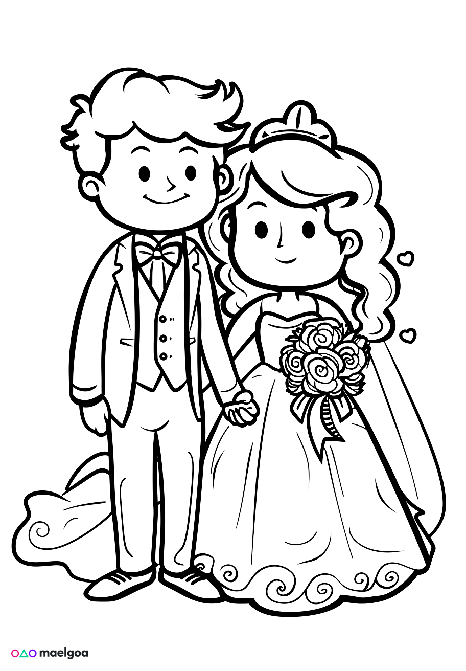 Image gratuite Coloriage mariage 7