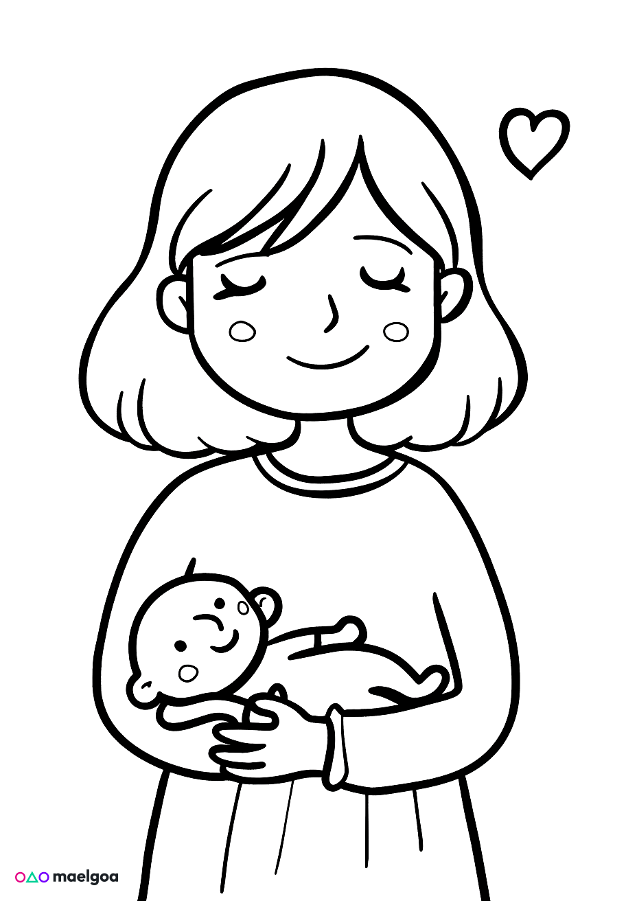 Image gratuite Coloriage mère 2