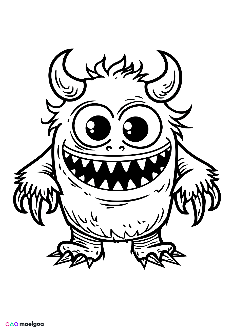 Image gratuite Coloriage monstre 1
